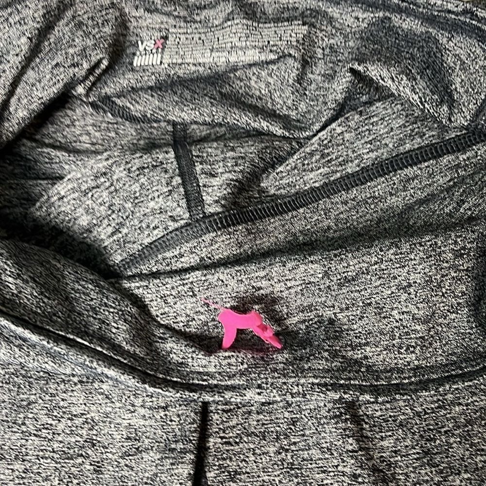 Victorias Secret Sport Cropped Leggings Womens Size Large Grey Drawstring Pocket - Picture 6 of 8
